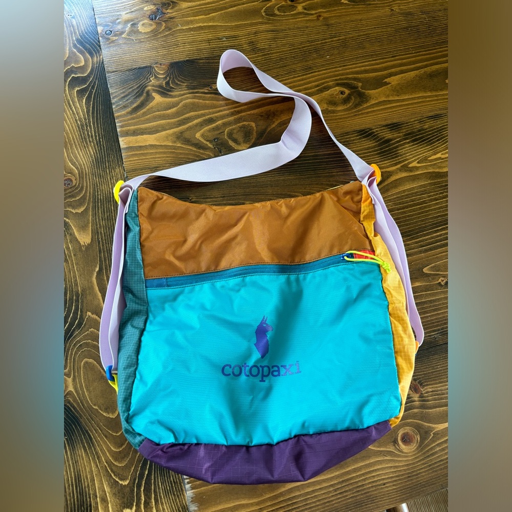 Cotopaxi Luzon Nylon Colorblock Crossbody Bag in Teal & Purple